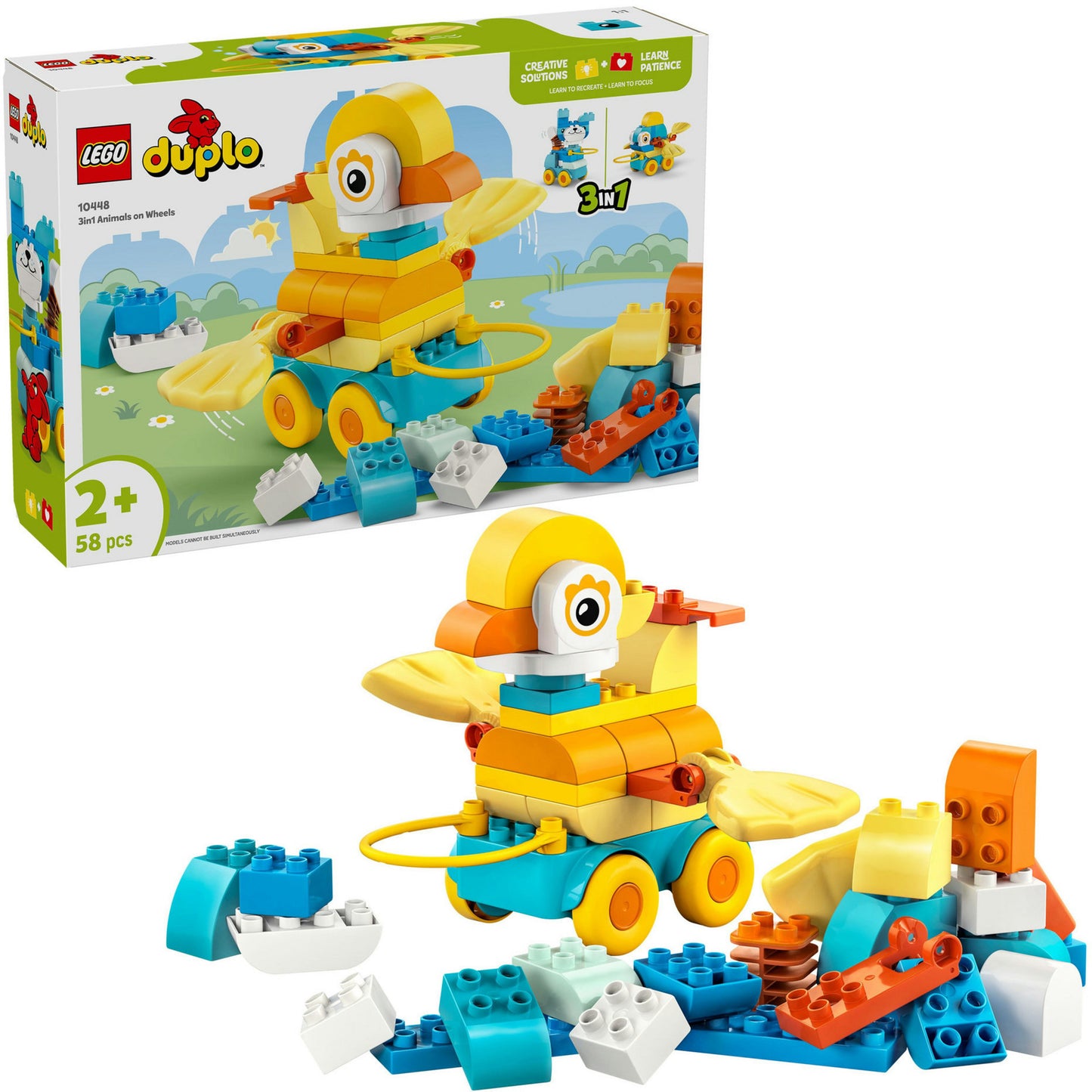 10448 DUPLO Town Tiere auf Rädern 3-in-1-Set, Konstruktionsspielzeug