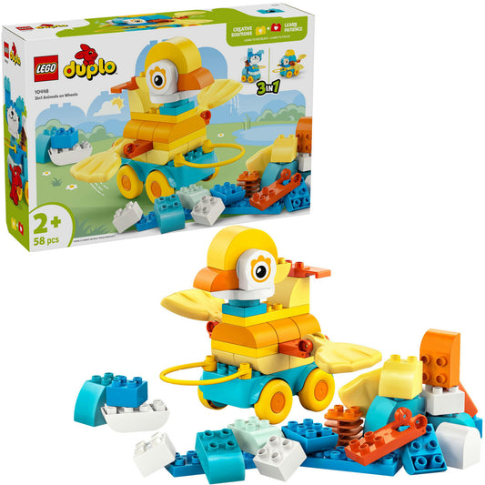 10448 DUPLO Town Tiere auf Rädern 3-in-1-Set, Konstruktionsspielzeug