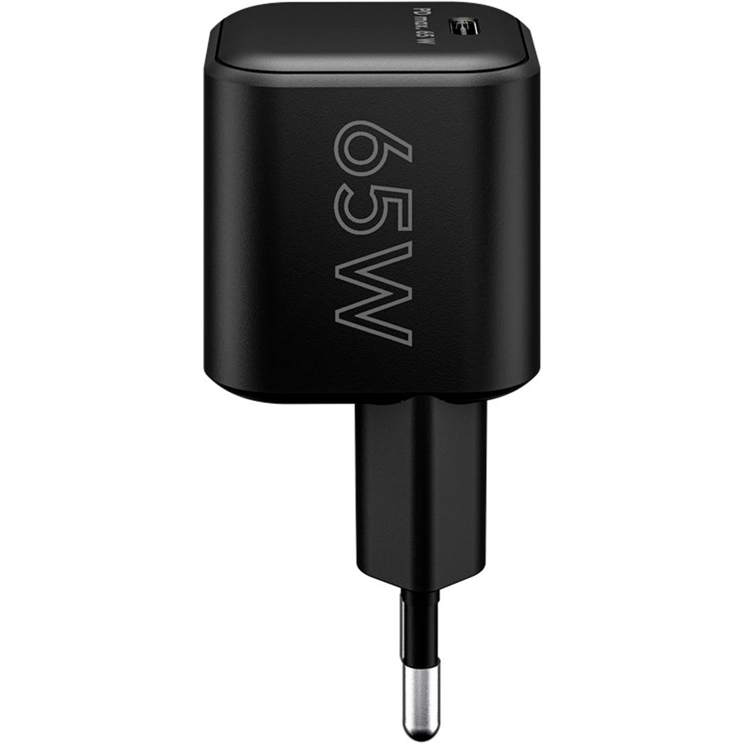 Goobay USB-C Schnellladegerät Nano, PD, GaN, 65 Watt (schwarz, 1x USB-C, Power Delivery 3.0)