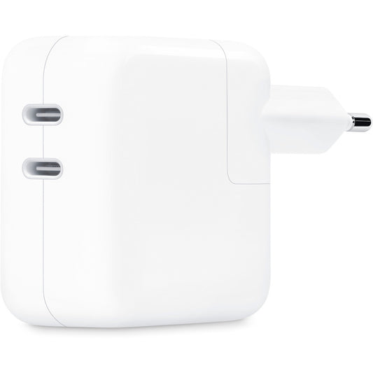 Apple Dual USB-C Power Adapter MW2K3ZM/A, 35 Watt (weiss, 2x USB-C, ohne Kabel)