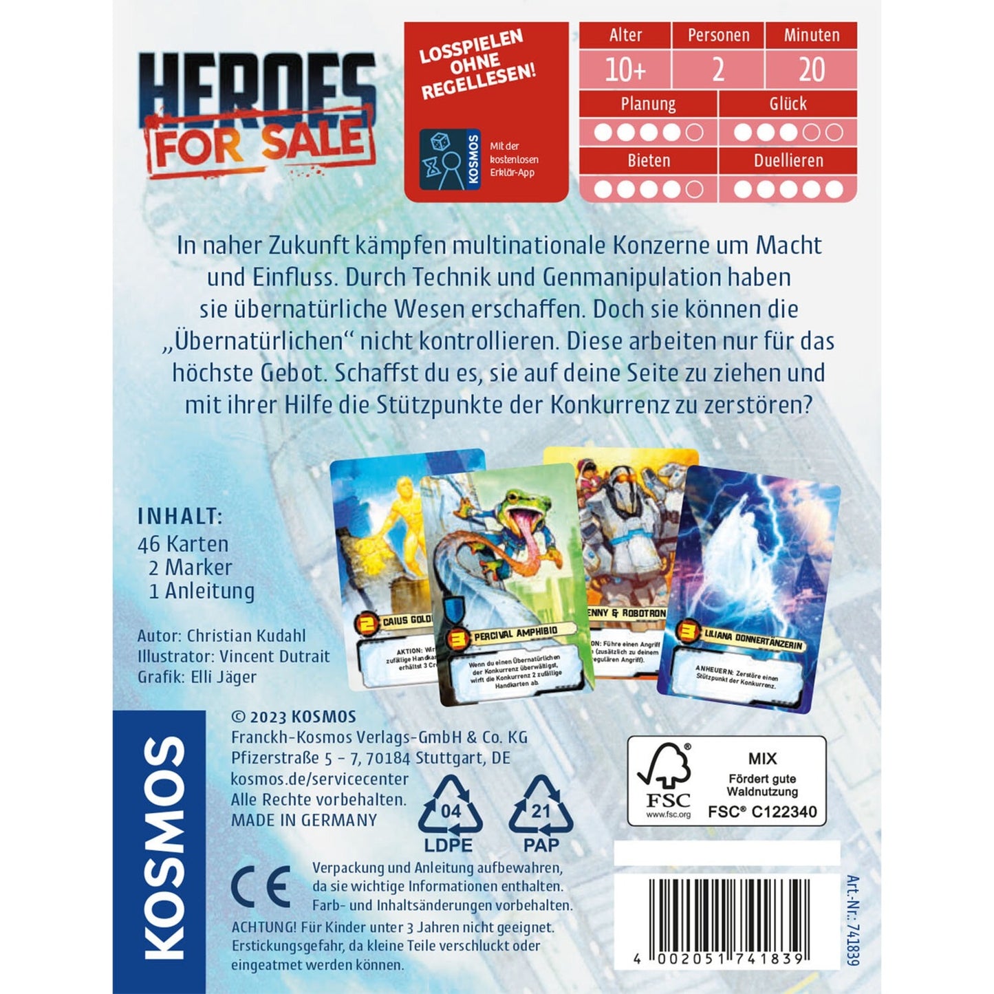 KOSMOS Heroes for sale, Kartenspiel