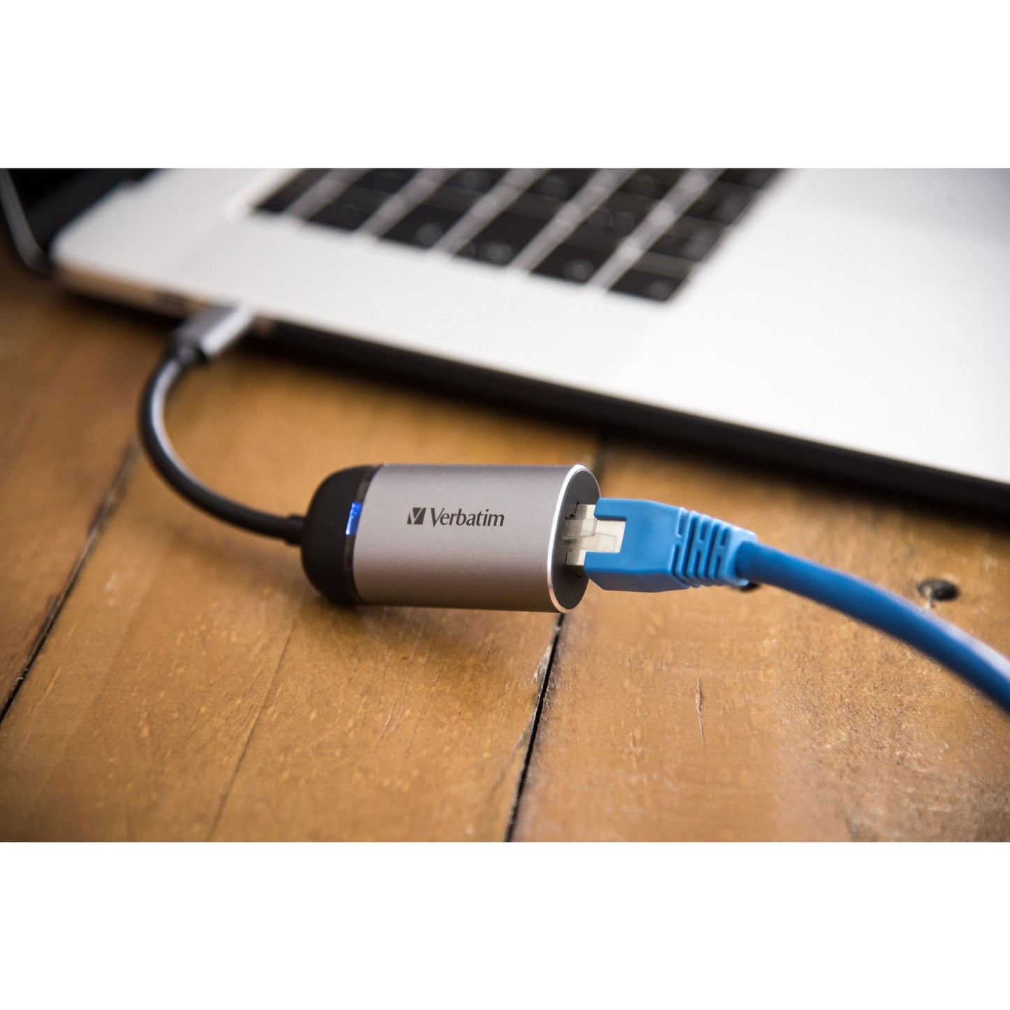 Verbatim USB 3.2 Gen 1 Adapter, USB-C Stecker > RJ-45 Buchse (silber/schwarz, 10cm, Gigabit LAN 10/100/1.000 Mbit/s)