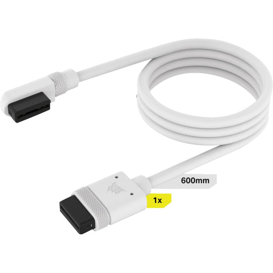 Corsair iCUE LINK Slim-Kabel, 600mm, 90° abgewinkelt (weiss, 1 Stück)