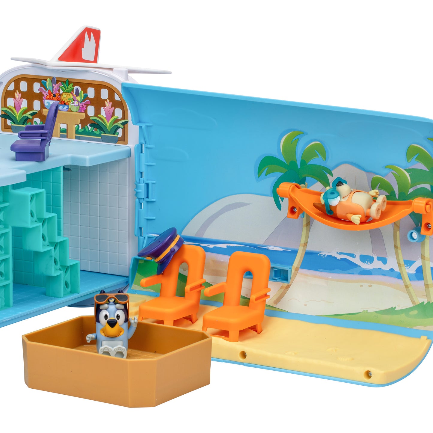 Bluey - 3-in-1 Airplane Spielset, Spielfahrzeug