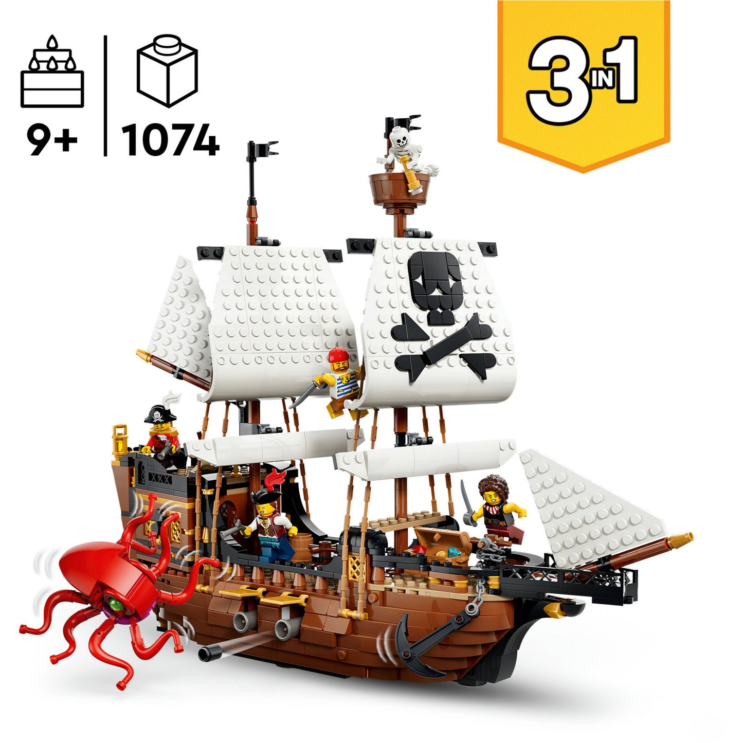 31387 Creator 3-in-1 Legendäres Piratenschiff, Konstruktionsspielzeug
