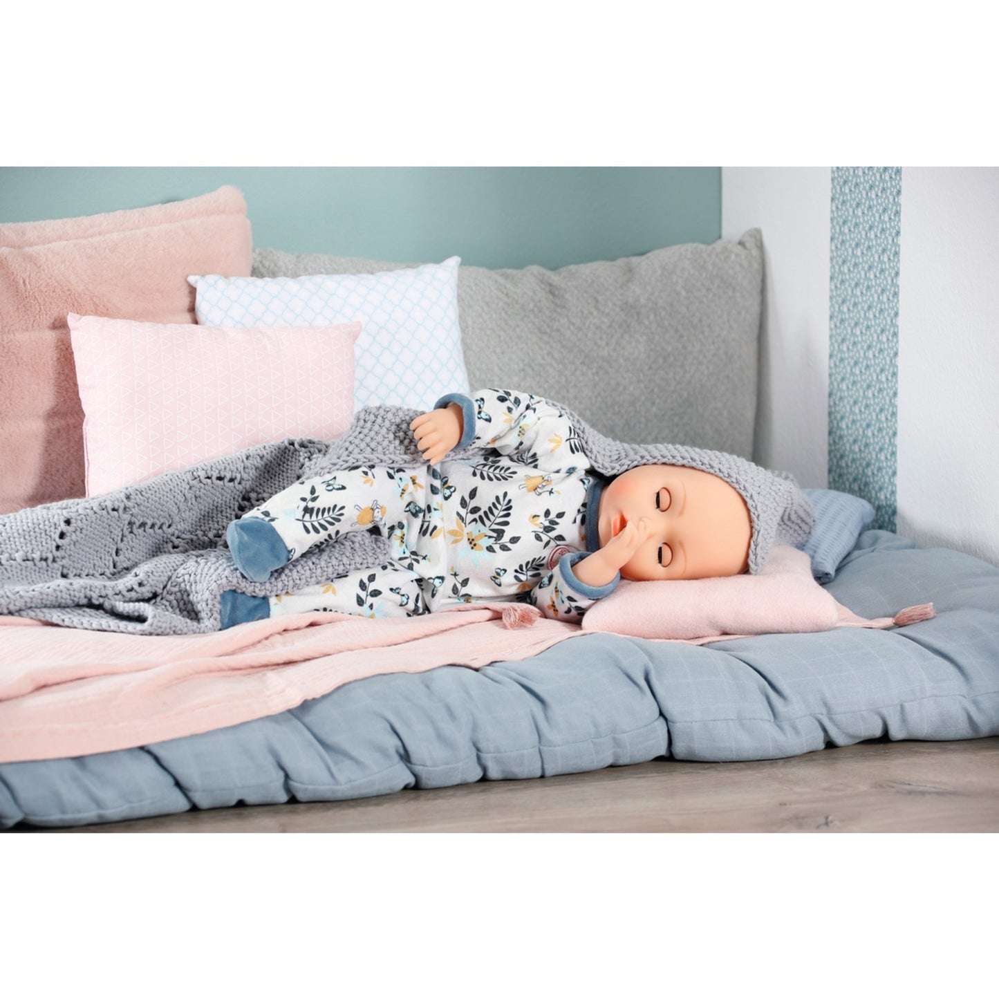 ZAPF Creation Baby Annabell® Strampler blau Blätter 43cm