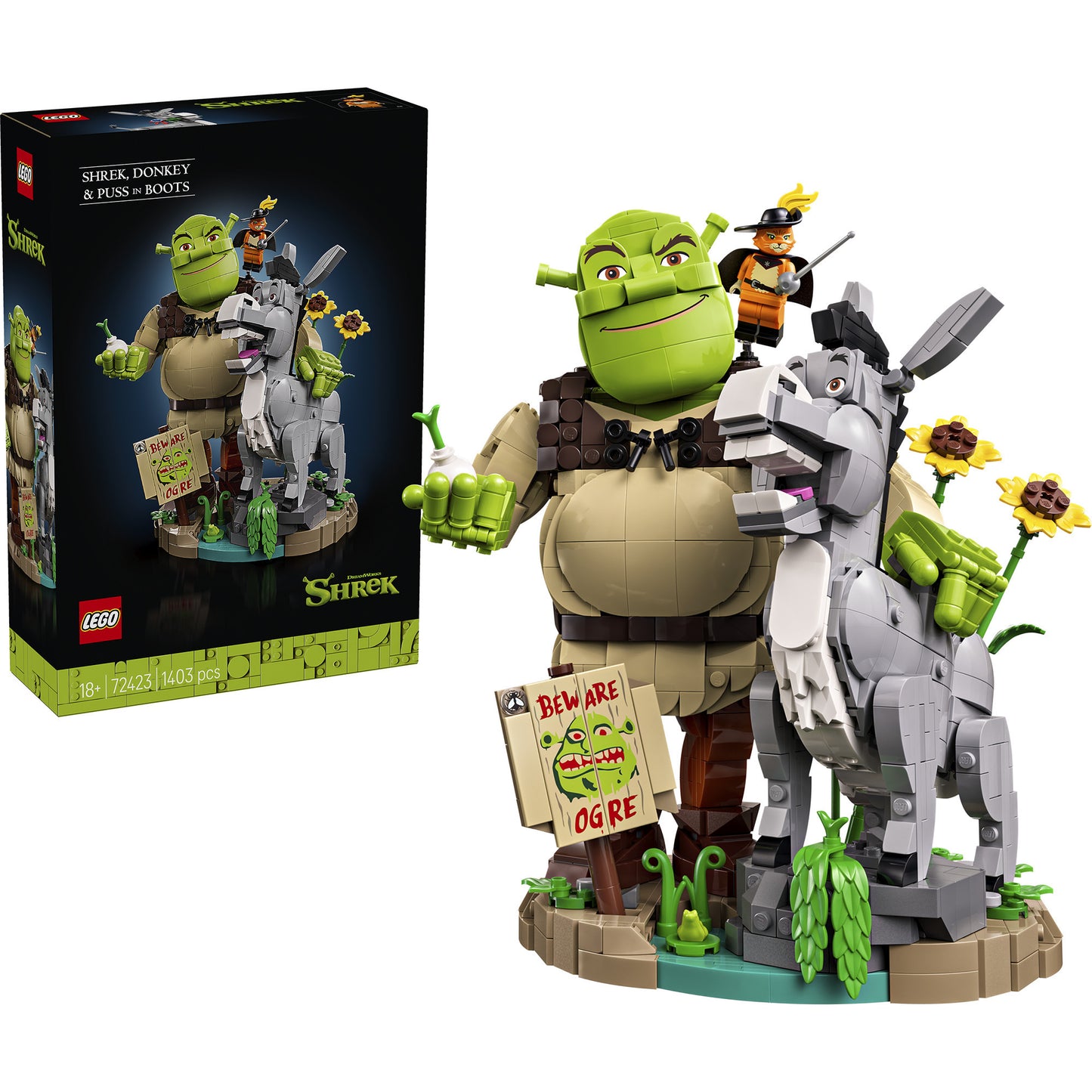 72423 Shrek, Esel und Der Gestiefelte Kater, Konstruktionsspielzeug