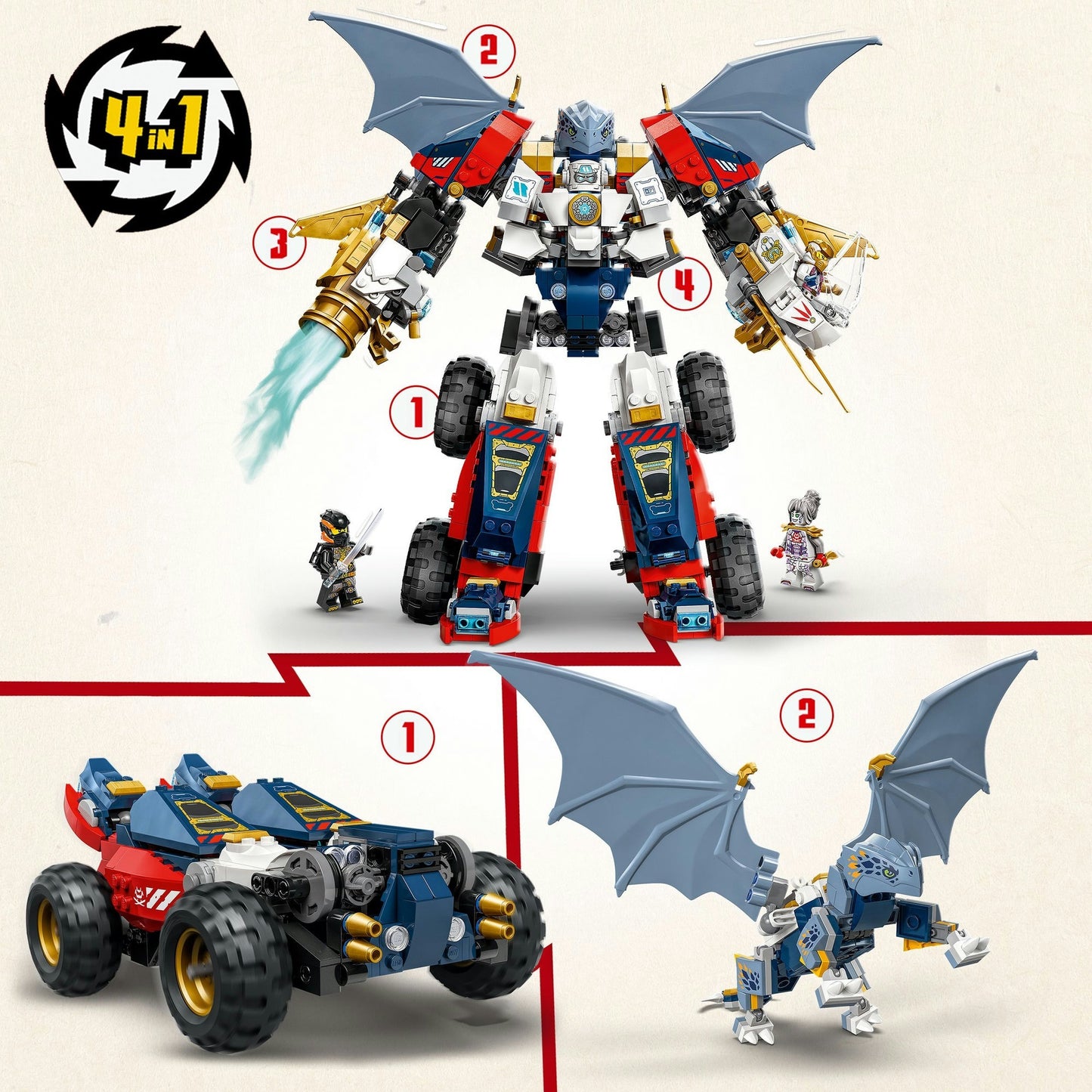 71834 Ninjago Zanes Ultra-Kombi-Mech, Konstruktionsspielzeug