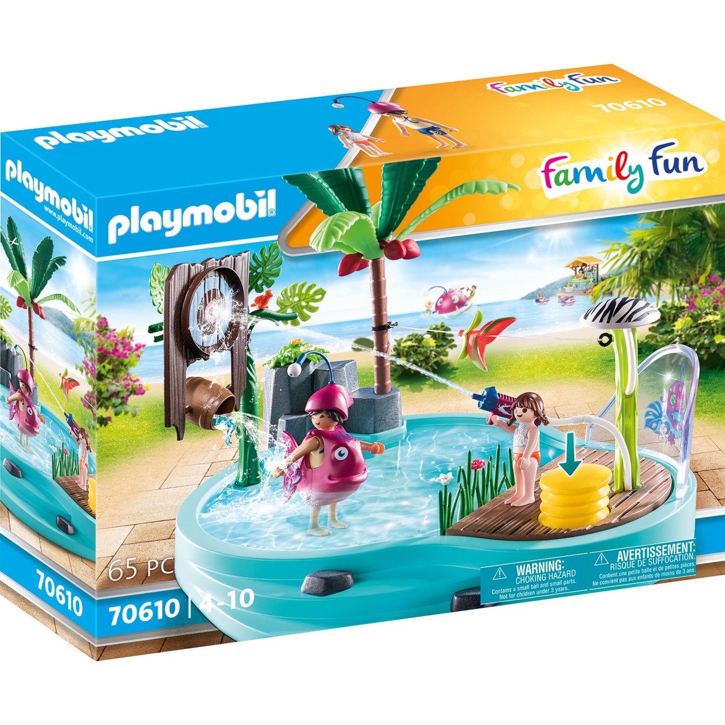 PLAYMOBIL 70610 Family Fun Spaßbecken mit Wasserspritze, Konstruktionsspielzeug