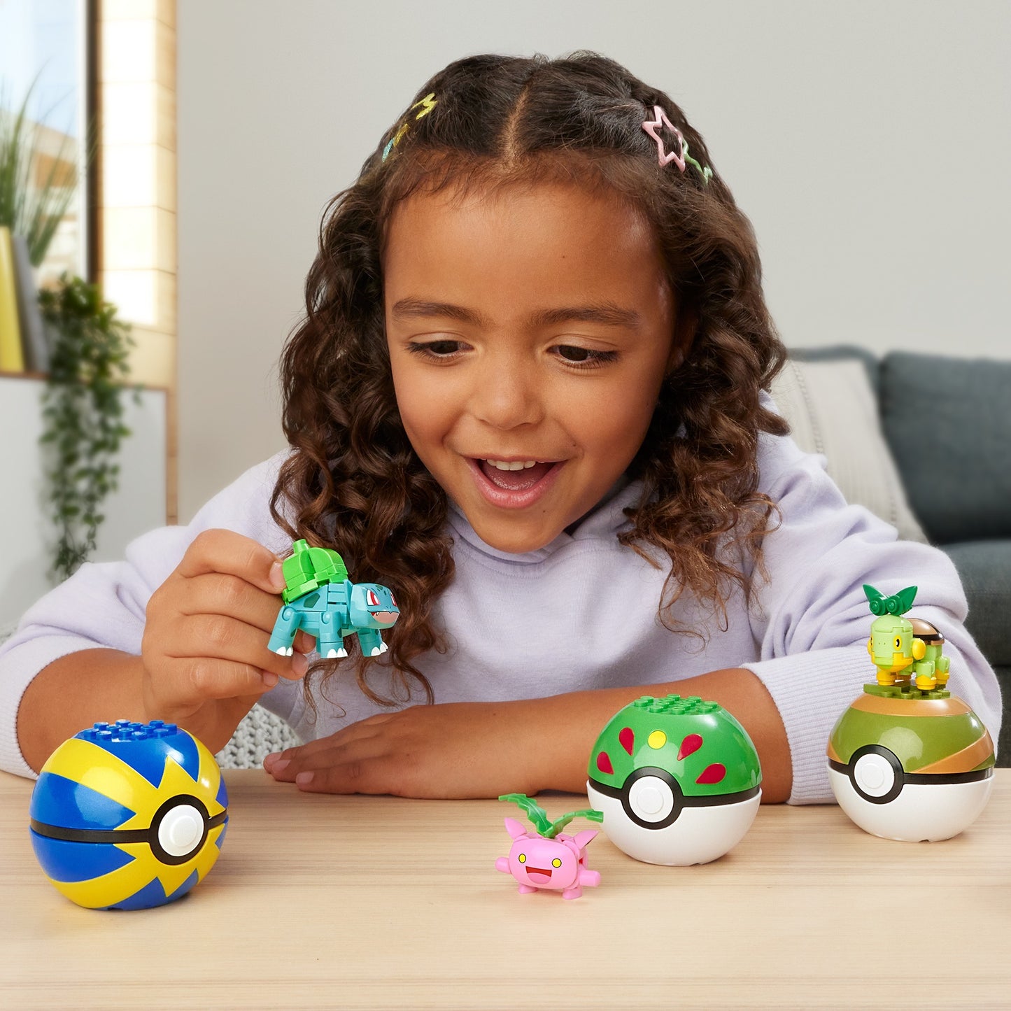 Mattel Pokémon 4 Pflanzen-Typ Pokémon Sets, Konstruktionsspielzeug