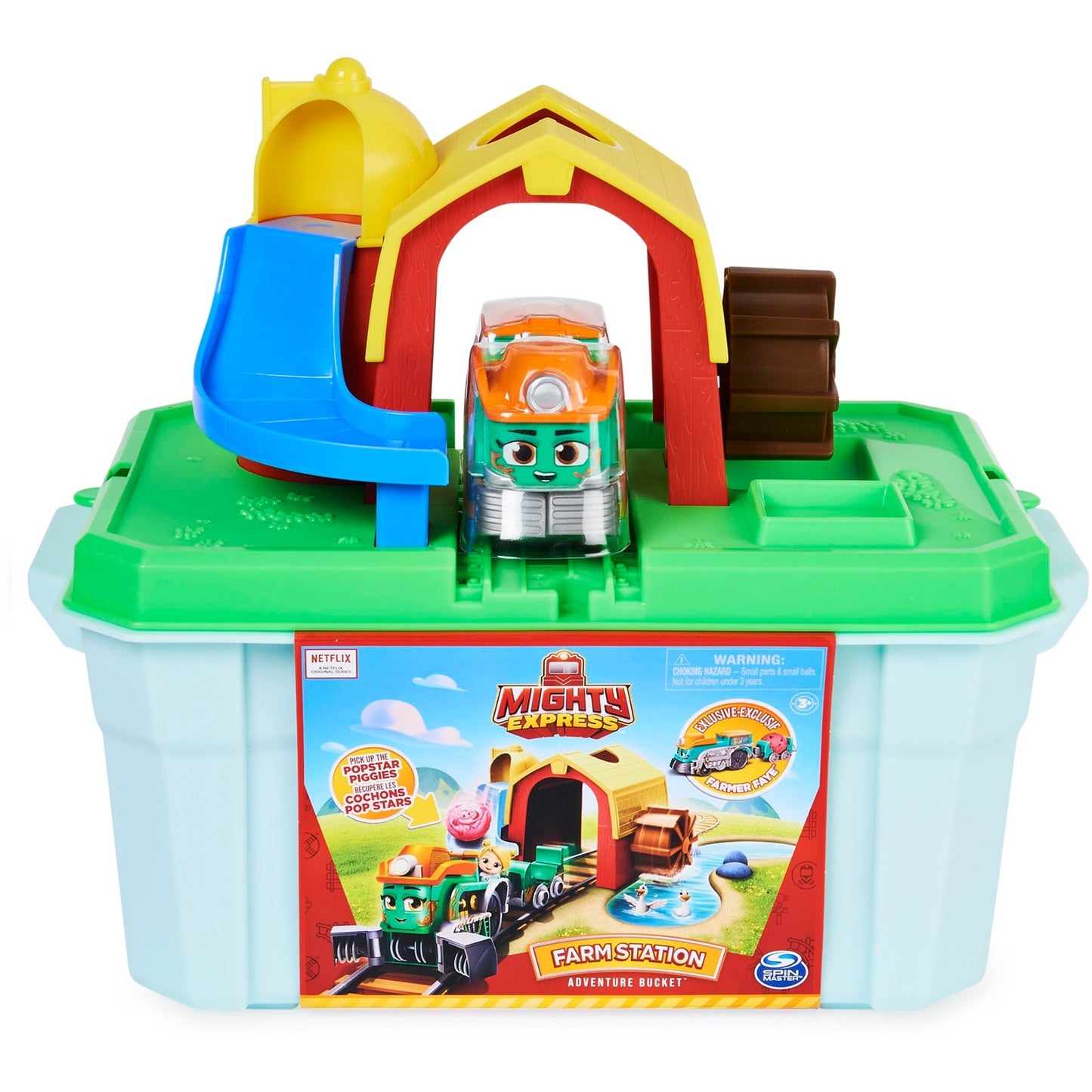 Spin Master Mighty Express Farmbahnhof Spielset mit Farm-Frieda, Spielfahrzeug