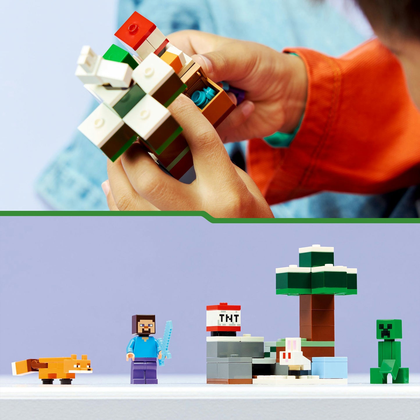 21583 Minecraft Steves Abenteuer in der Taiga, Konstruktionsspielzeug