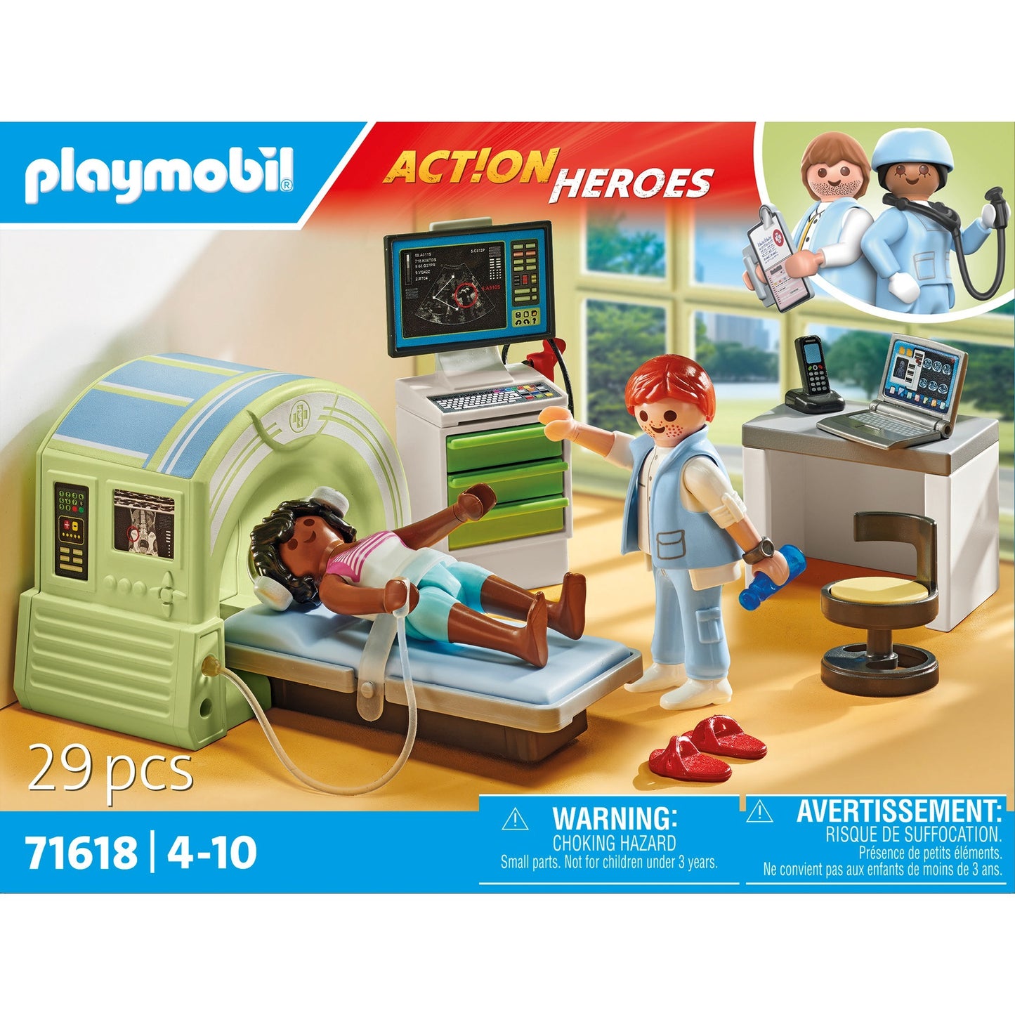 PLAYMOBIL 71618 Action Heroes MRT mit Patient, Konstruktionsspielzeug