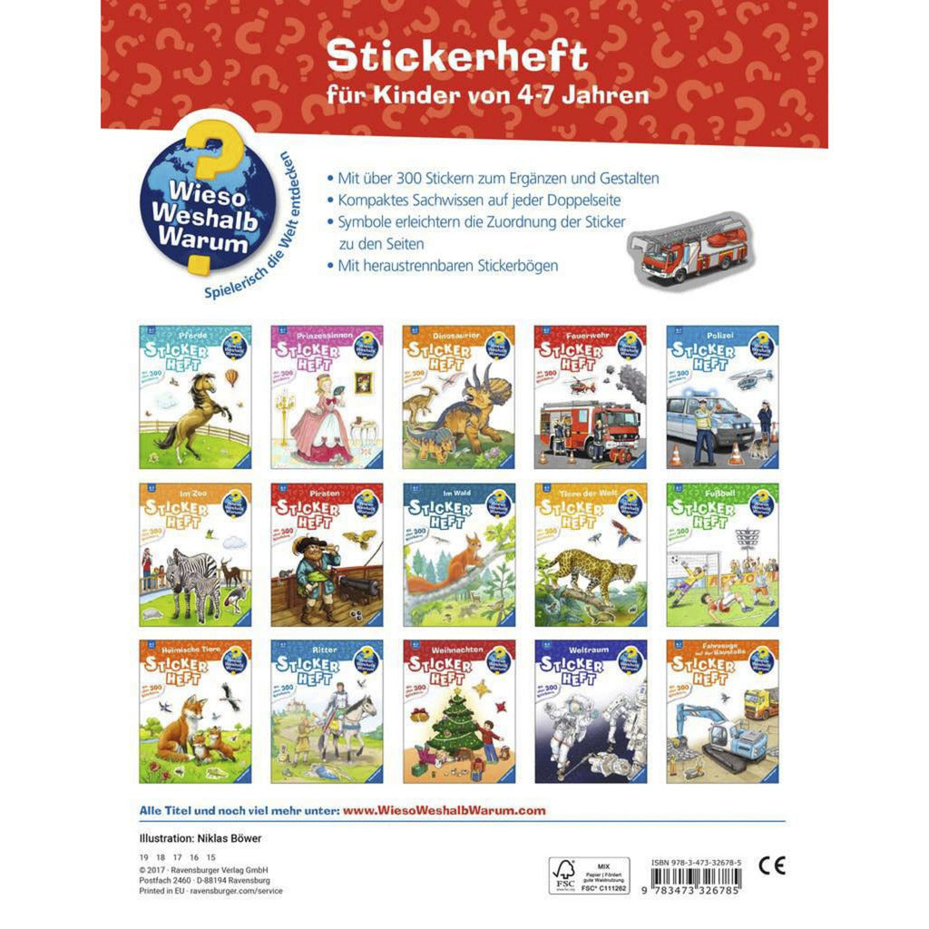 Wieso? Weshalb? Warum? Stickerheft - Feuerwehr, Lernbuch