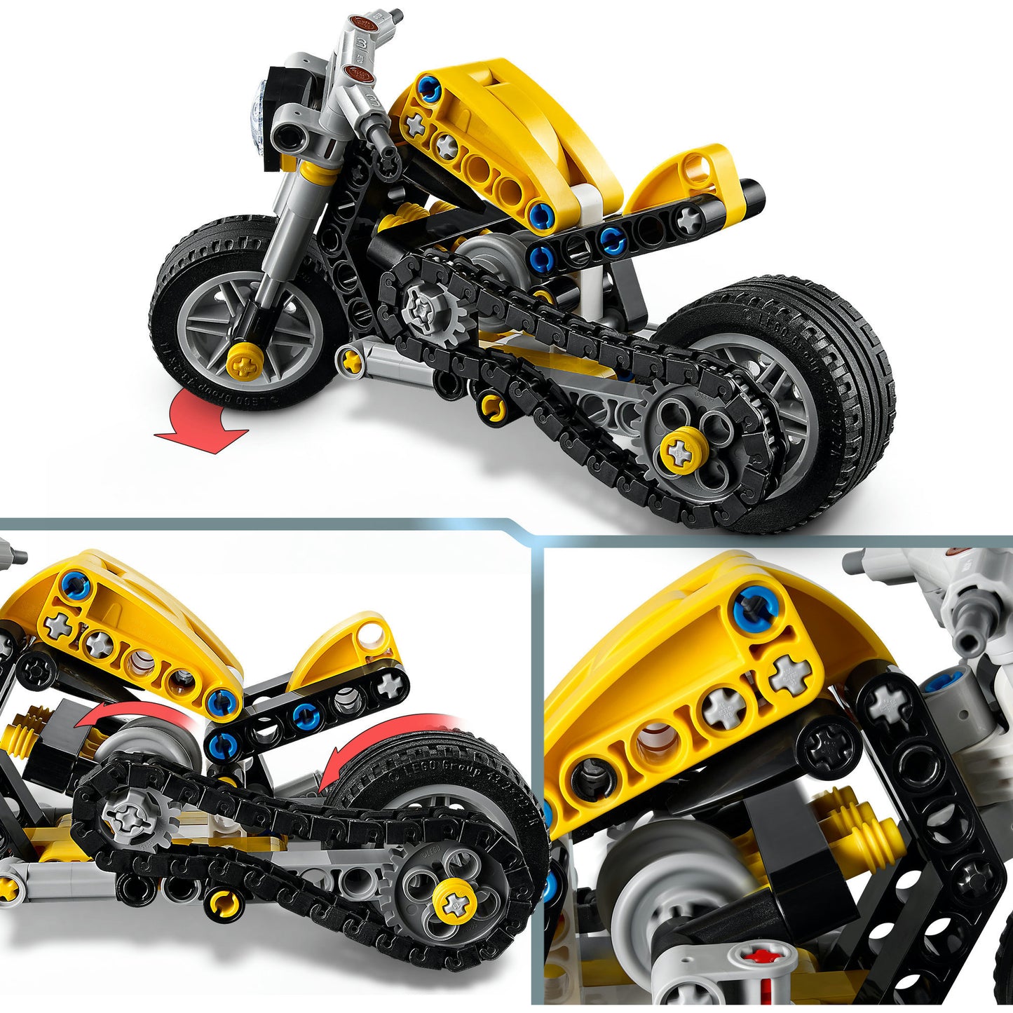 42225 Technic Gelbes Motorrad, Konstruktionsspielzeug