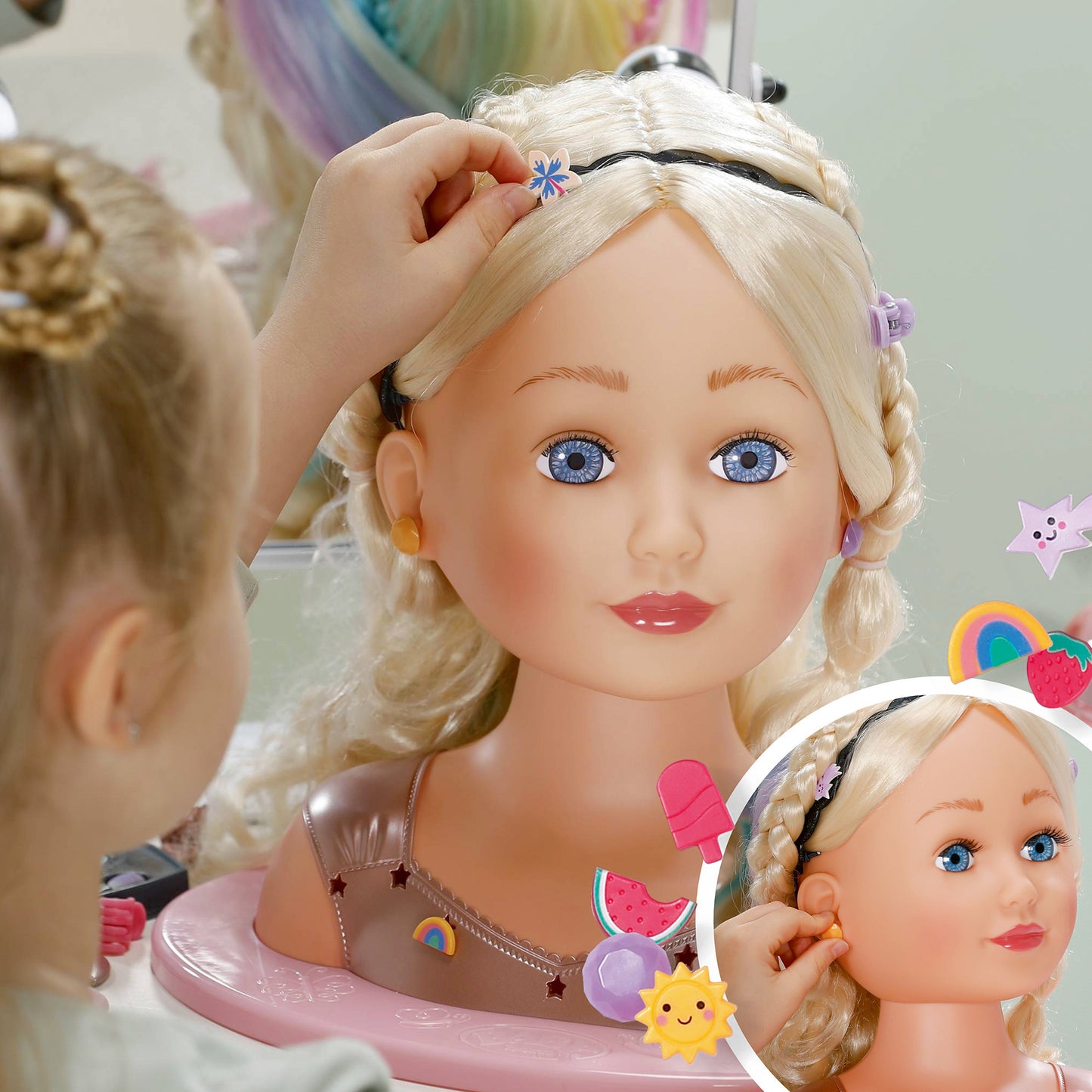 BABY born Stylingkopf Regenbogen, Schmink- und Frisierkopf