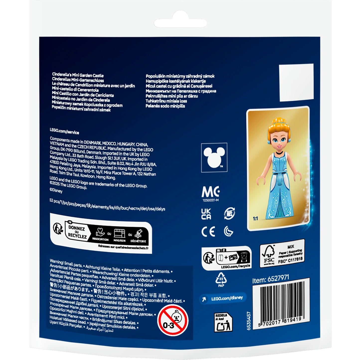 30695 Disney Princess Cinderellas Mini-Gartenschloss, Konstruktionsspielzeug