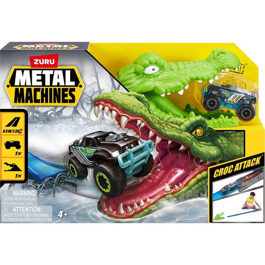 Metal Machines - Spielset Krokodilangriff Rennbahn + Auto