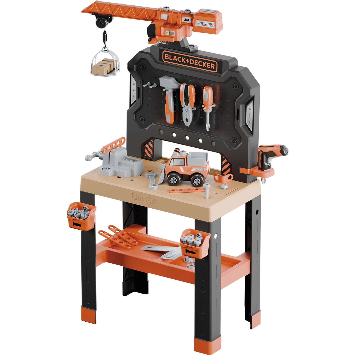 Black+Decker Werkbank mit Kran, Kinderwerkzeug