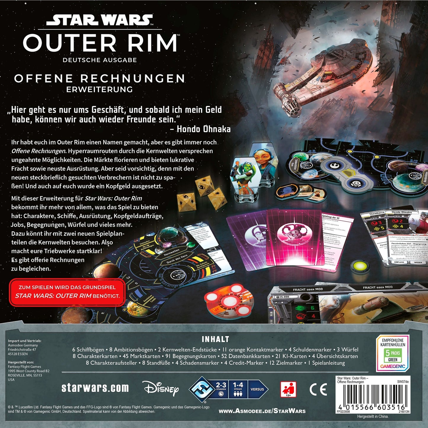 Asmodee Star Wars: Outer Rim - Offene Rechnungen, Brettspiel