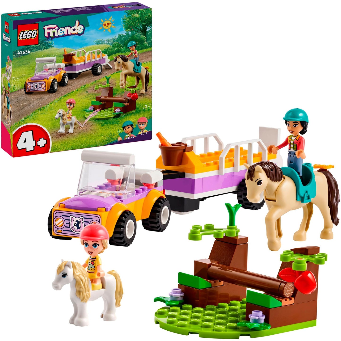 LEGO 42634 Friends Pferde- und Pony-Anhänger, Konstruktionsspielzeug