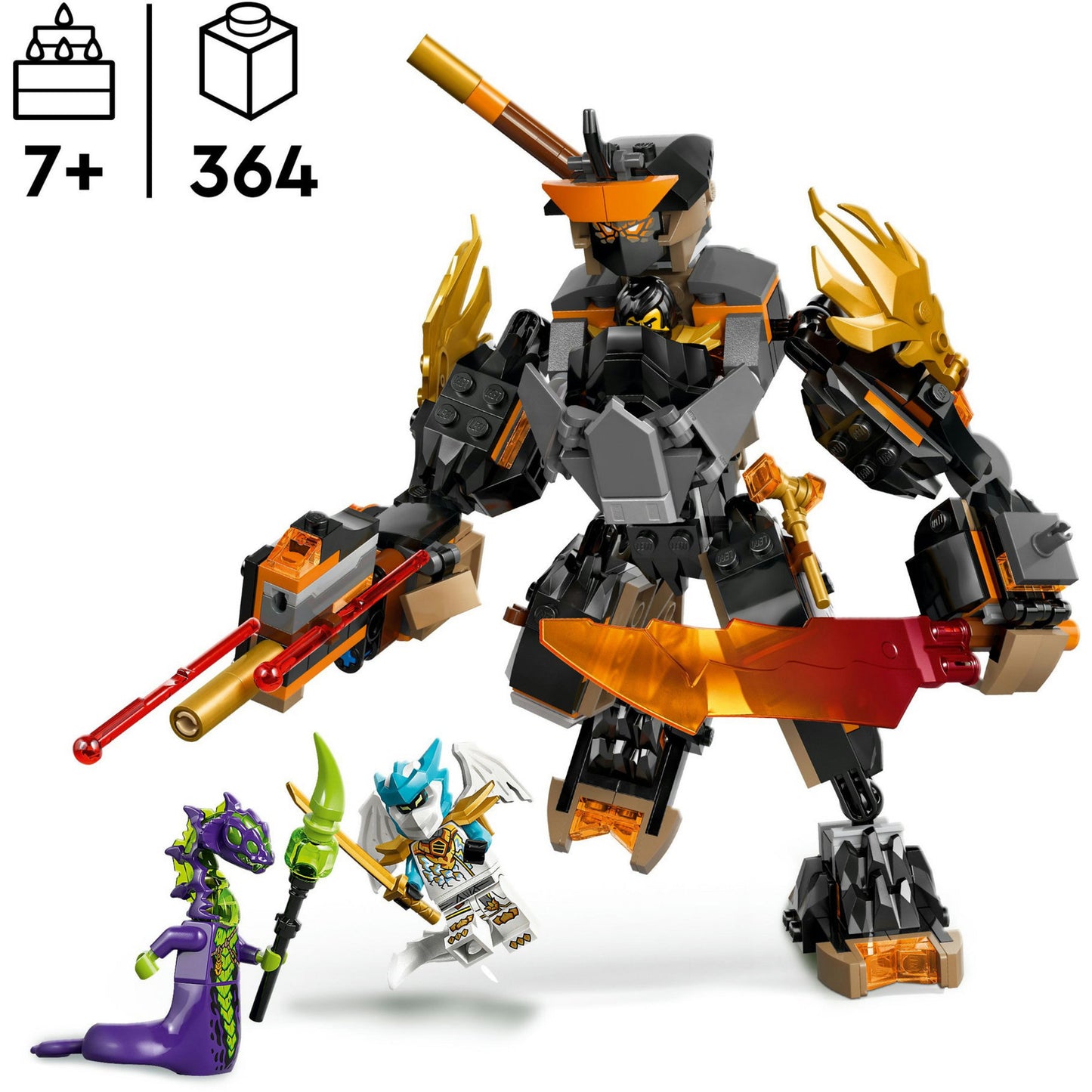 71854 Ninjago Coles Action-Mech und Drachen-Zane, Konstruktionsspielzeug