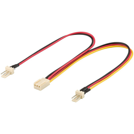 Goobay Y-Kabel 3Pin Buchse > 2x 3Pin Stecker (schwarz/rot)