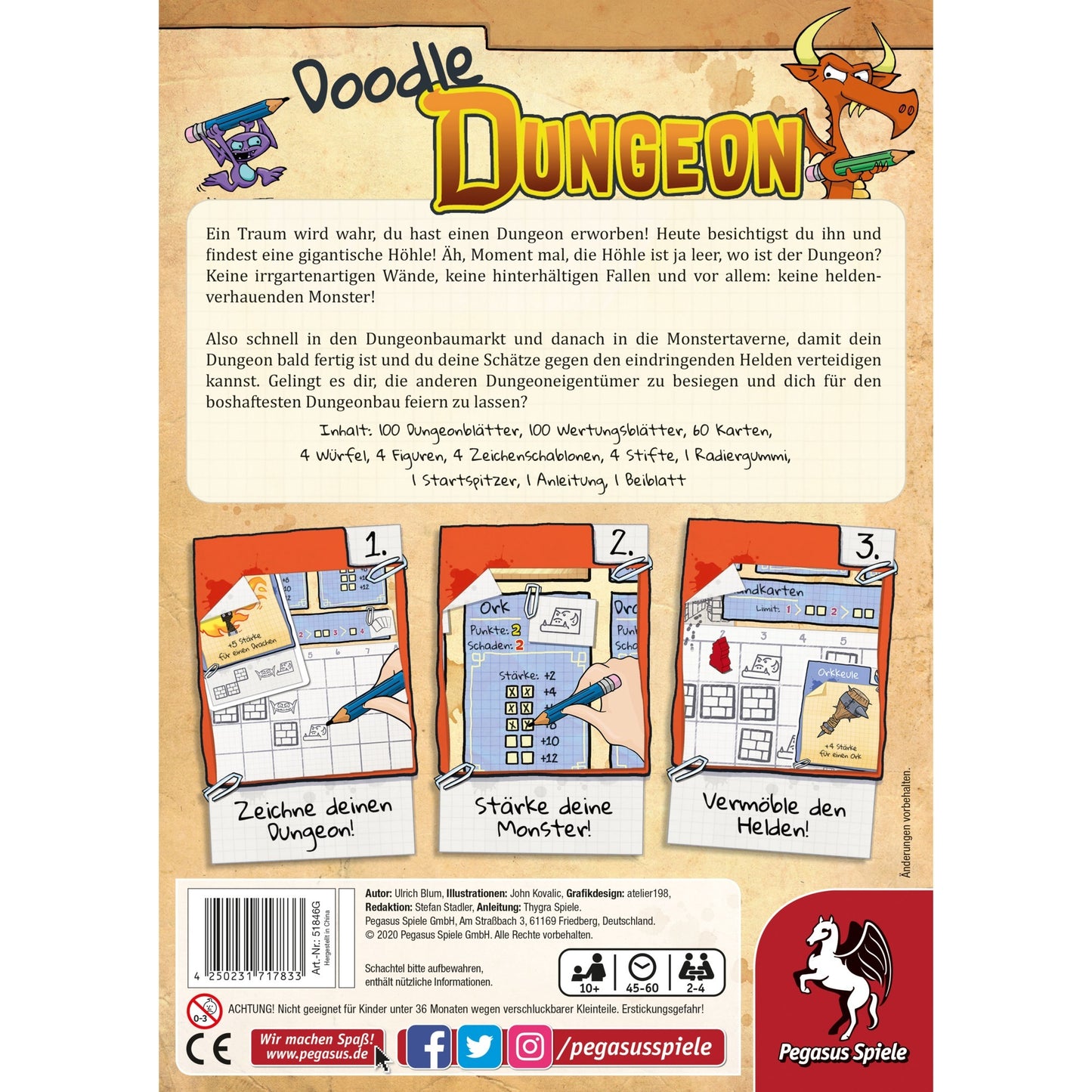 Pegasus Doodle Dungeon, Brettspiel