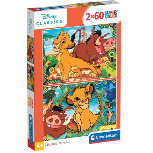 Clementoni Kinderpuzzle Supercolor - Disney Der König der Löwen (2x 60 Teile)