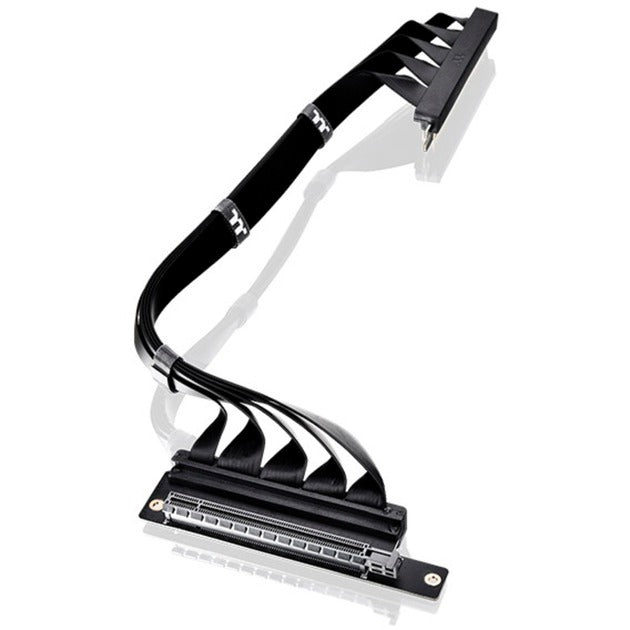 Thermaltake PCI-E 4.0 Dual 90° Riser Cable (schwarz, 40cm)