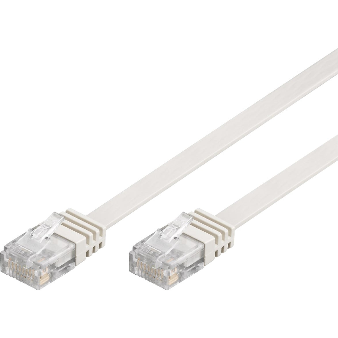 Goobay Patchkabel RJ-45 Stecker > RJ-45 Stecker (weiss, 50cm, flach, Cat.5e U/UTP)