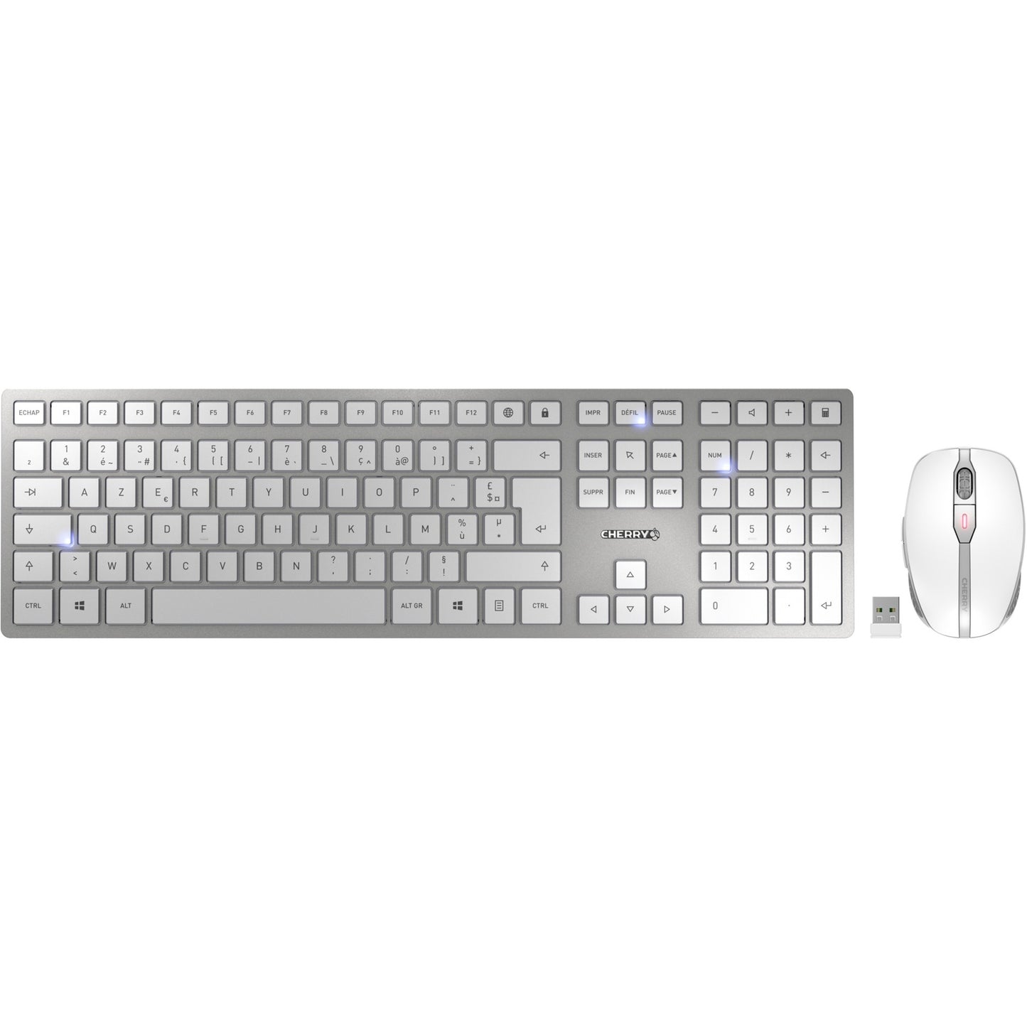 Cherry DW 9100 SLIM (weiss/silber, FR-Layout, Cherry SX-Scherentechnologie)