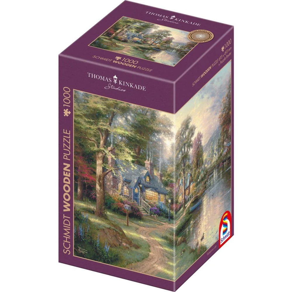 Schmidt Spiele Holzpuzzle Thomas Kinkade Studios: Dorf am See (1000 Teile)