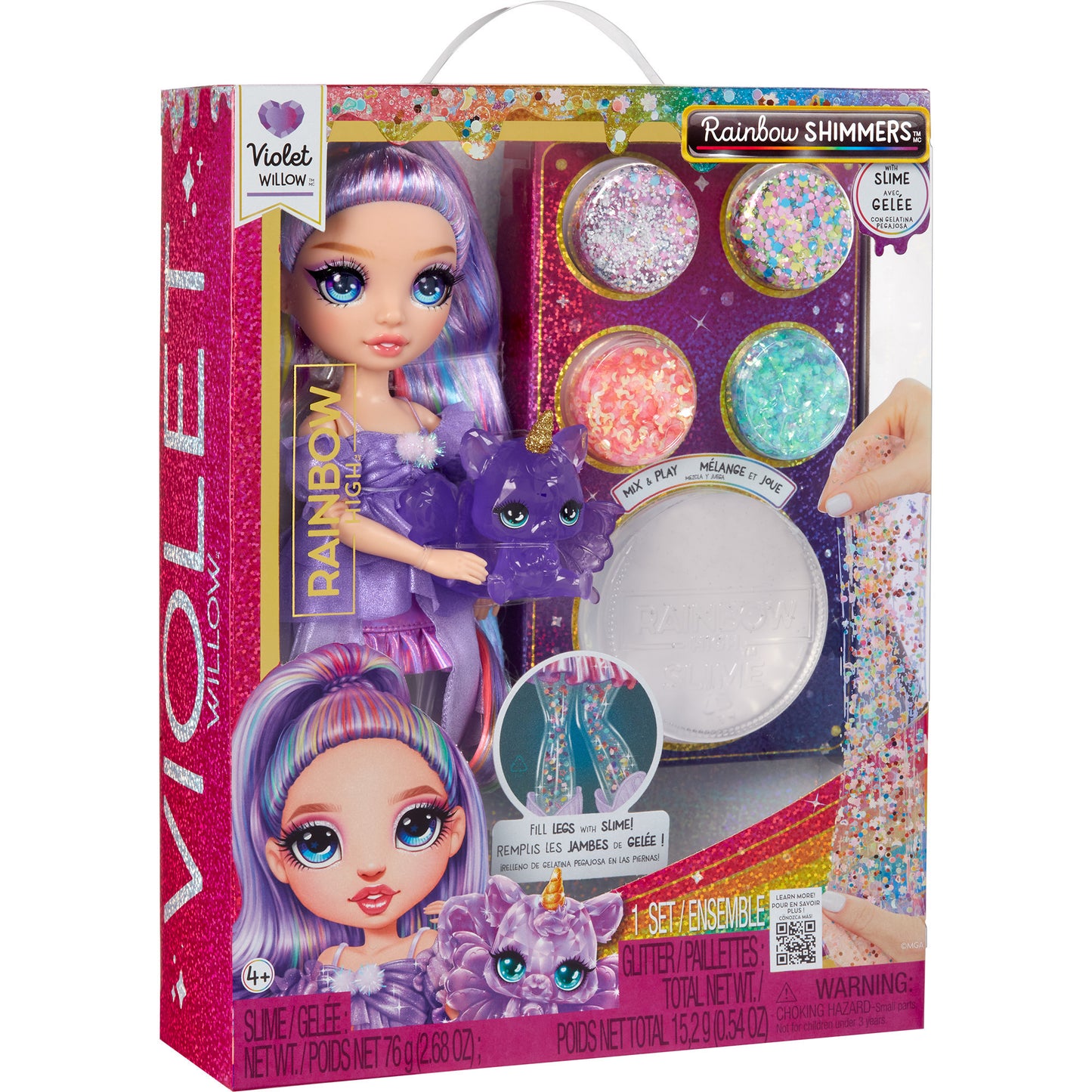 Rainbow High Shimmers with Slime - Violet, Puppe