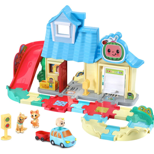 VTech Tut Tut Baby Flitzer - CoComelon JJs Spielhaus Schienenset, Spielgebäude