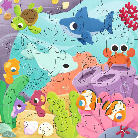 Wooden Puzzles Kids - Farbenspiel der Meere