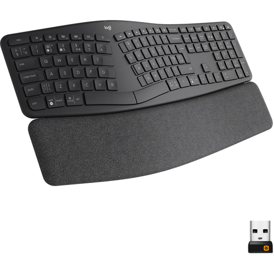 Logitech ERGO K860 (schwarz, DE-Layout, schmutzabweisendes Material, kompatibel mit Windows/Mac)