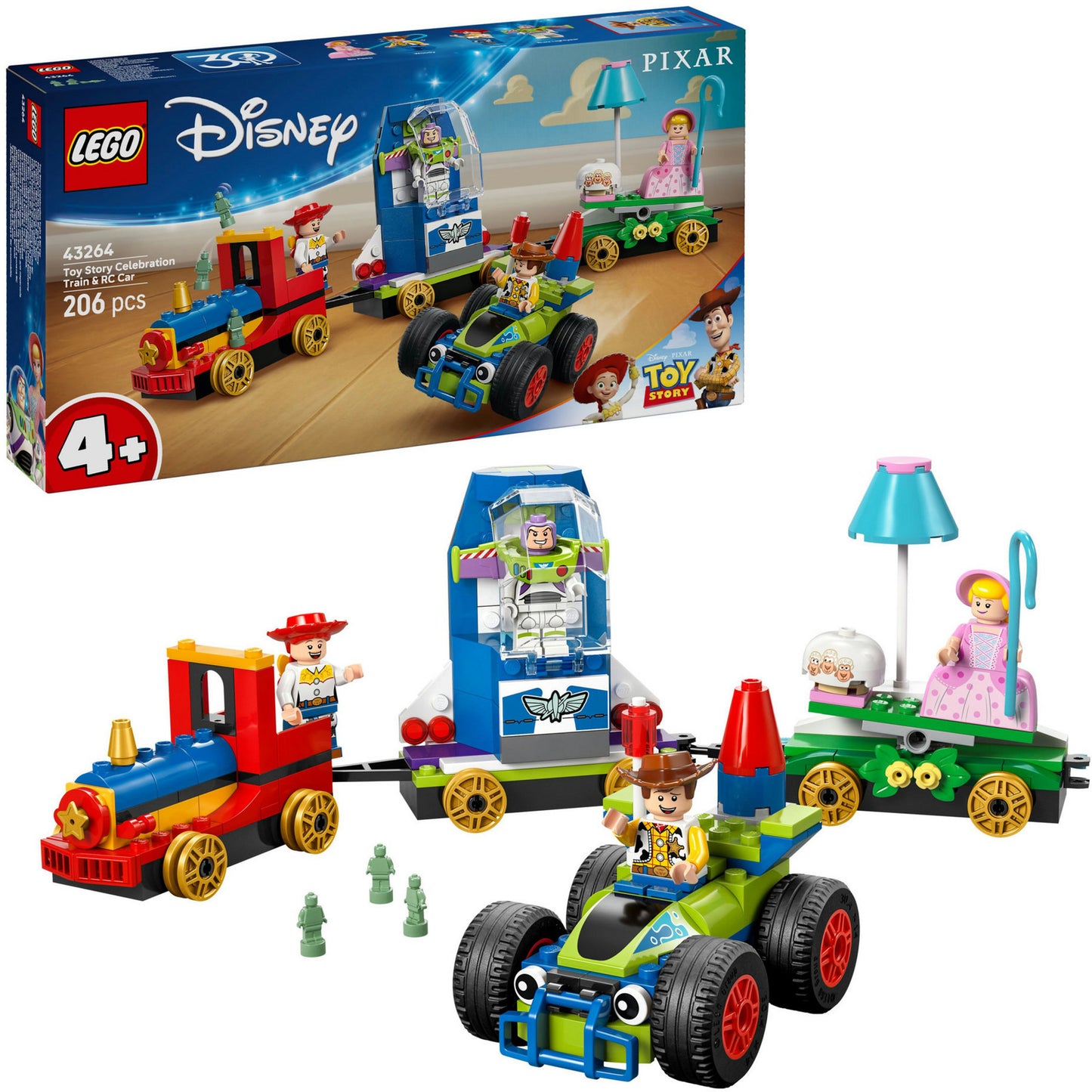 43264 Disney Pixar Partyzug und das Auto RC aus Toy Story, Konstruktionsspielzeug
