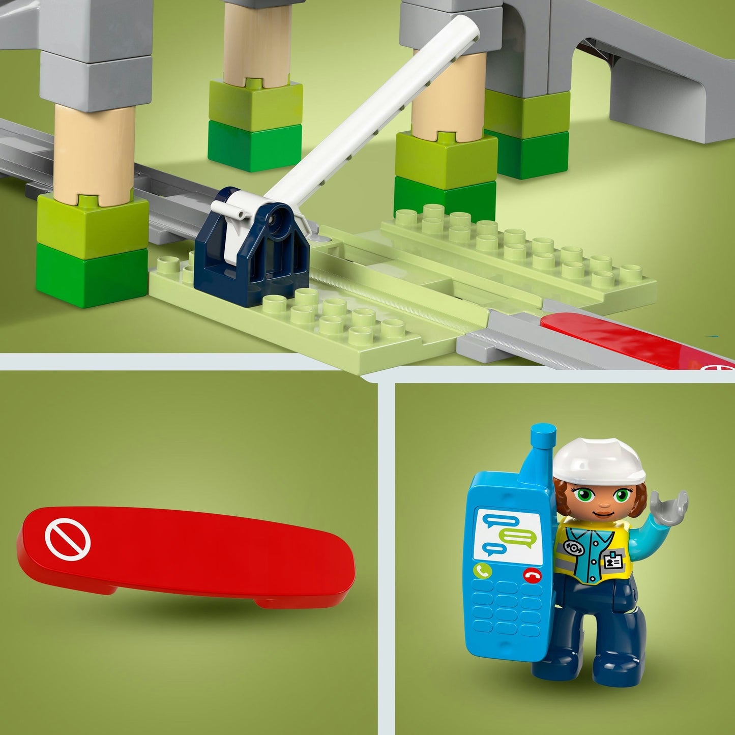 10426 DUPLO Town Eisenbahnbrücke und Schienen - Erweiterungsset, Konstruktionsspielzeug