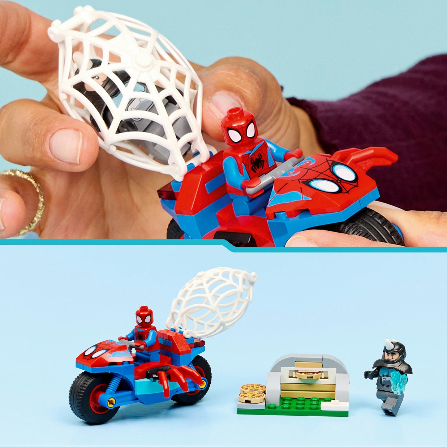 11206 Marvel Spidey und seine Super-Freunde Spidey auf Motorrad vs. Rhino, Konstruktionsspielzeug