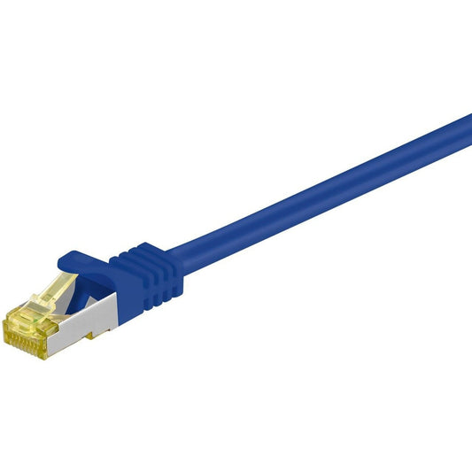 Goobay RJ-45 Patchkabel Cat 6.a S/FTP (PIMF), mit Cat.7 Rohkabel (blau, 1,5 Meter, 500 MHz)