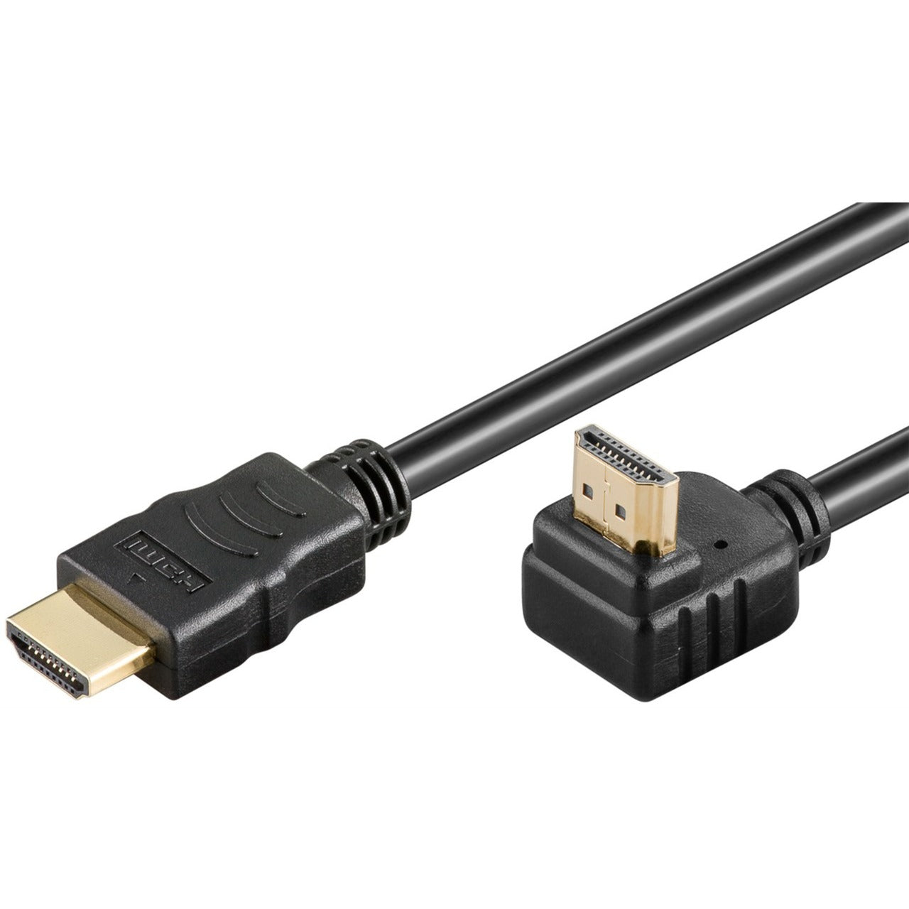 Goobay High-Speed-HDMI 90°-Kabel mit Ethernet (schwarz, 2 Meter)