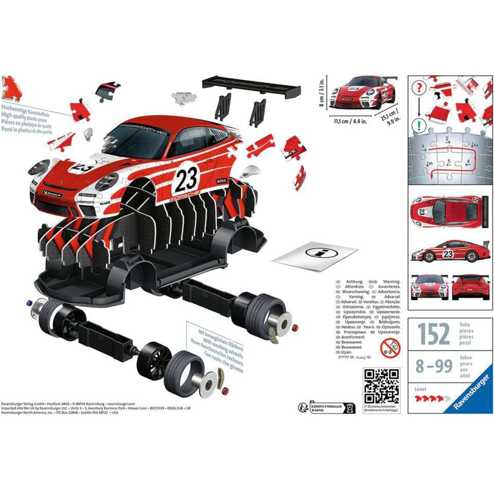 Ravensburger 3D Puzzle Porsche 911 GT3 Cup "Salzburg Design" (108 Teile)