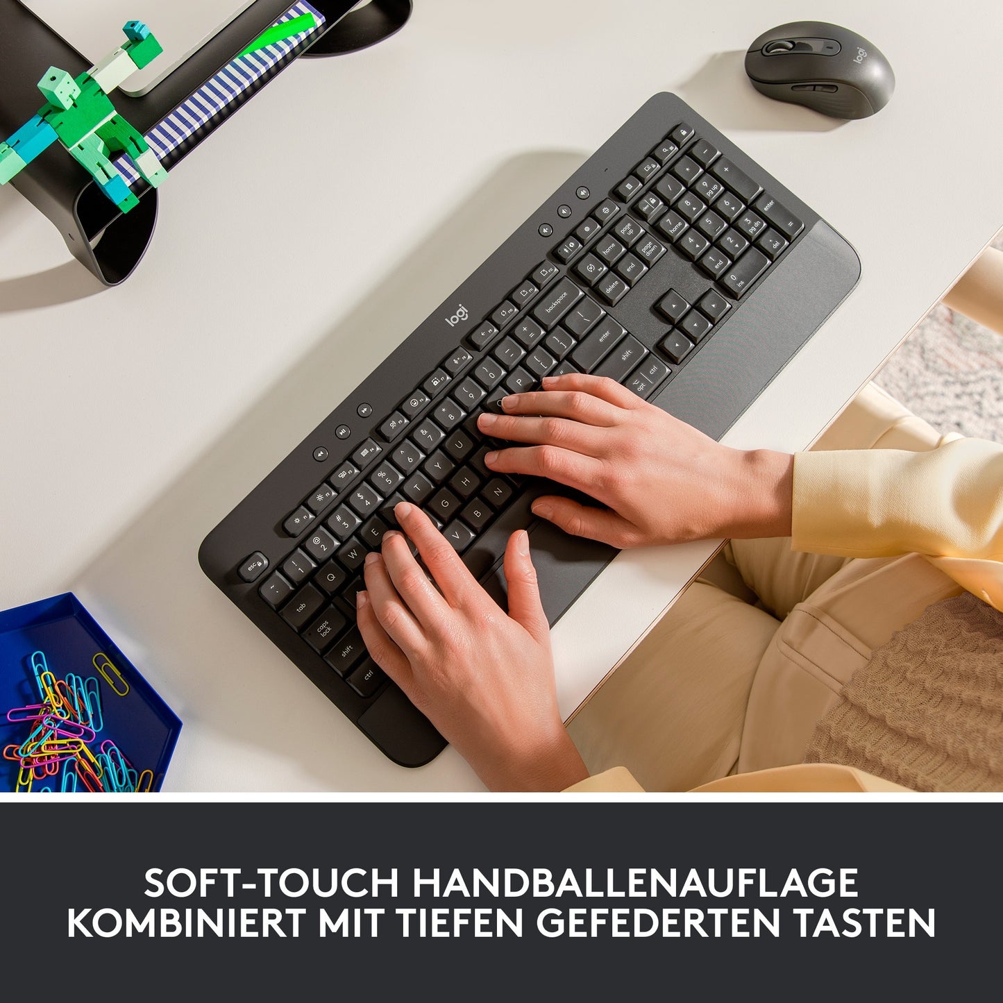 Logitech Signature K650 (graphit, DE-Layout, Logi Bolt, Bluetooth, für Windows/macOS/Chrome OS/Linux/iPadOS/Android)