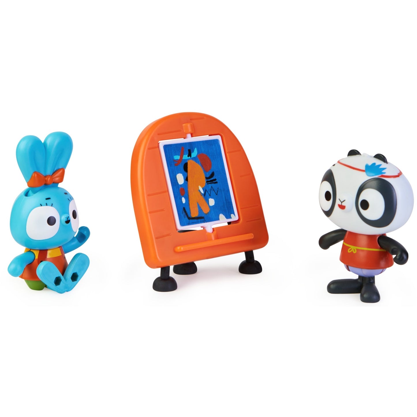 Spinmaster Brave Bunnies - Malen mit Boo Hase und Panda (mit 2 Actionfiguren und 1 Leinwand als Zubehör, Spielzeug für Kinder ab 3 Jahren, Basic Figuren Set)