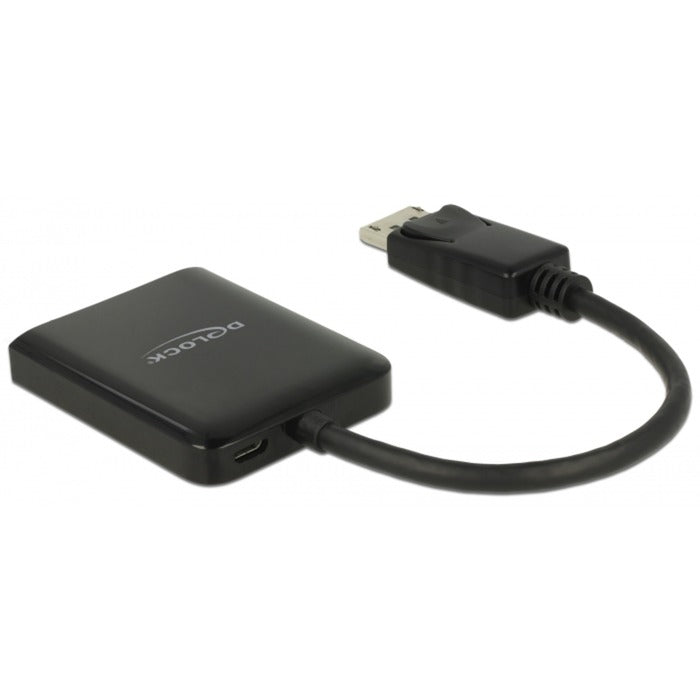 DeLOCK DisplayPort Splitter 1.4 > 2x HDMI MST (schwarz, 20cm Kabel)