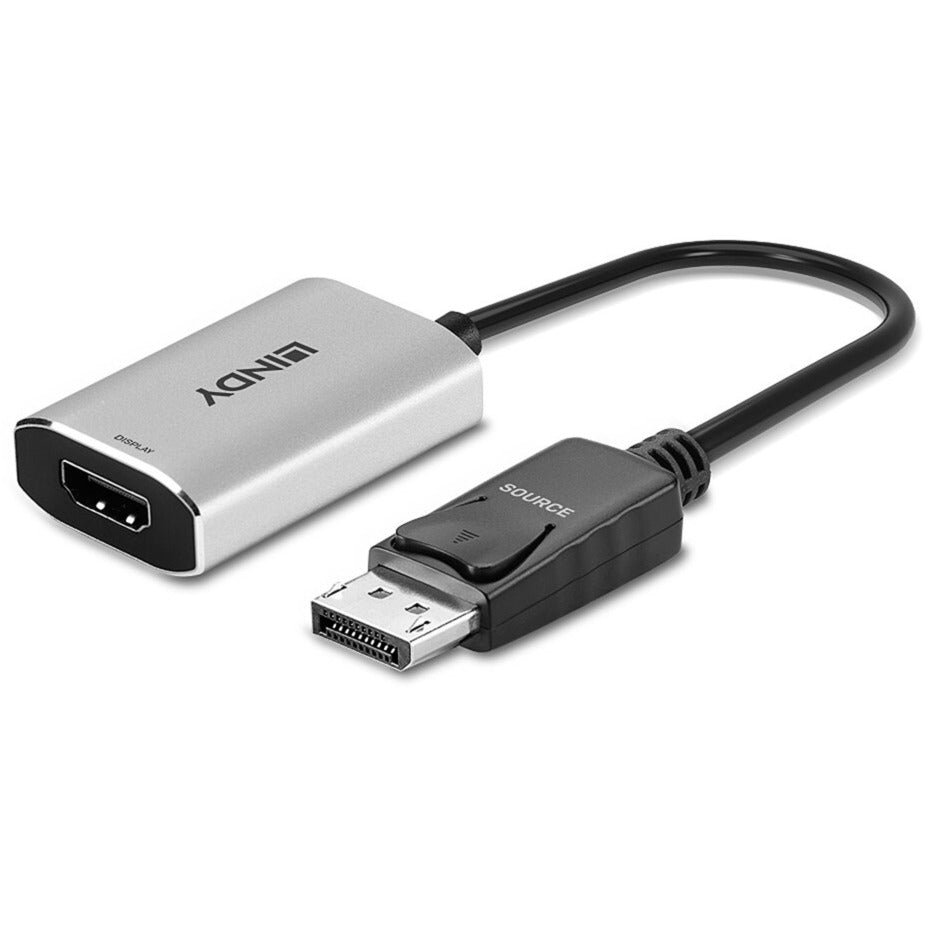 Lindy Konverter DisplayPort 1.4 > HDMI 8K (schwarz/grau, 11cm)