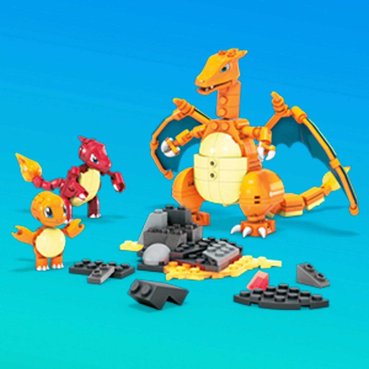 Mattel MEGA Pokémon Glumanda Evolution Set, Konstruktionsspielzeug