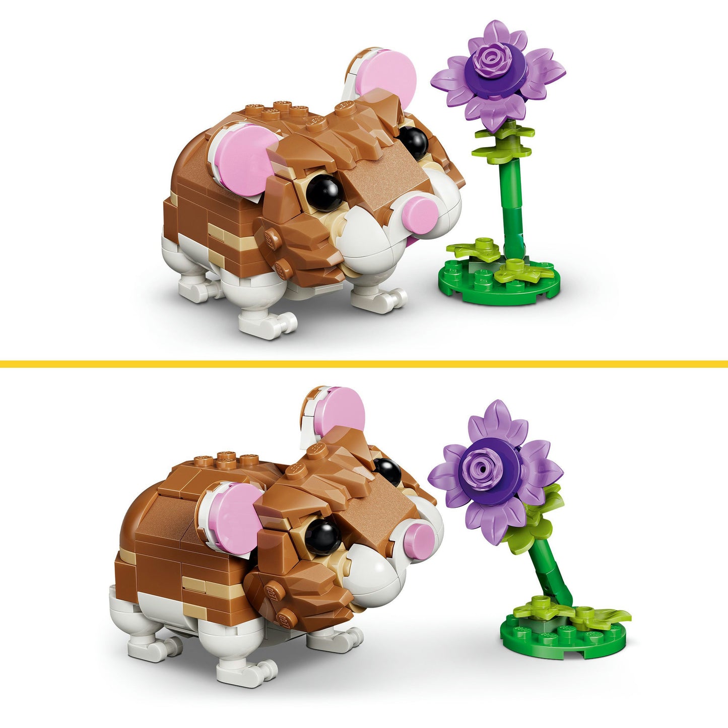 31376 Creator 3-in-1 Niedlicher Hamster mit Blume, Konstruktionsspielzeug
