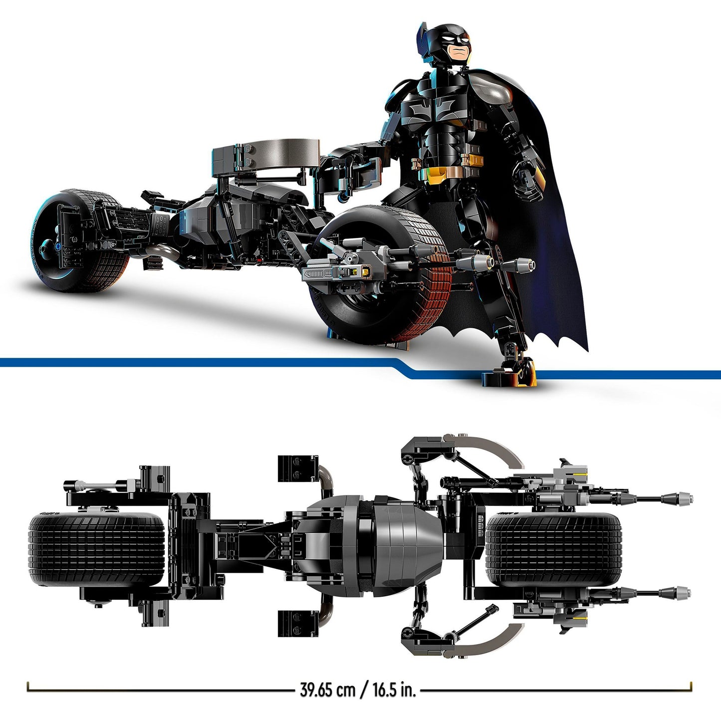 LEGO 76273 DC Super Heroes Batman Baufigur mit Batpod, Konstruktionsspielzeug